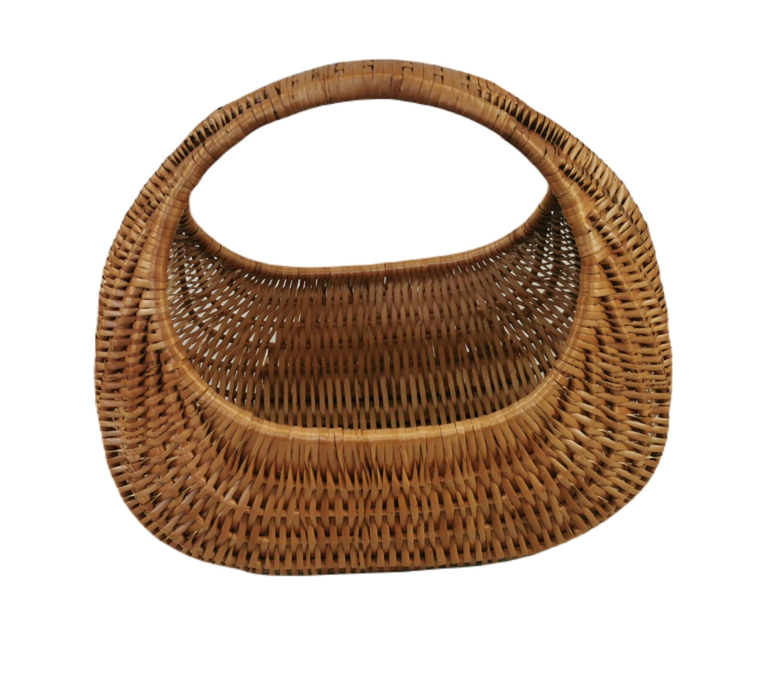 natuleo by pokuc Flaschenkorb Einkaufskorb aus Weide Braun 40x23x34 cm "Schnecke"