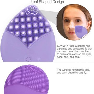 HYTIREBY Gesichtsreinigungsbürste Gesichtsreinigungsbürste aus ultrahygienischem, weichem Silikon, wasserdichte Schallvibrierende Gesichtsbürste