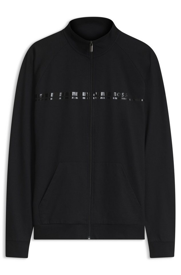 BOSS Sweatjacke Authentic mit Streifen und Logo, regular fit
