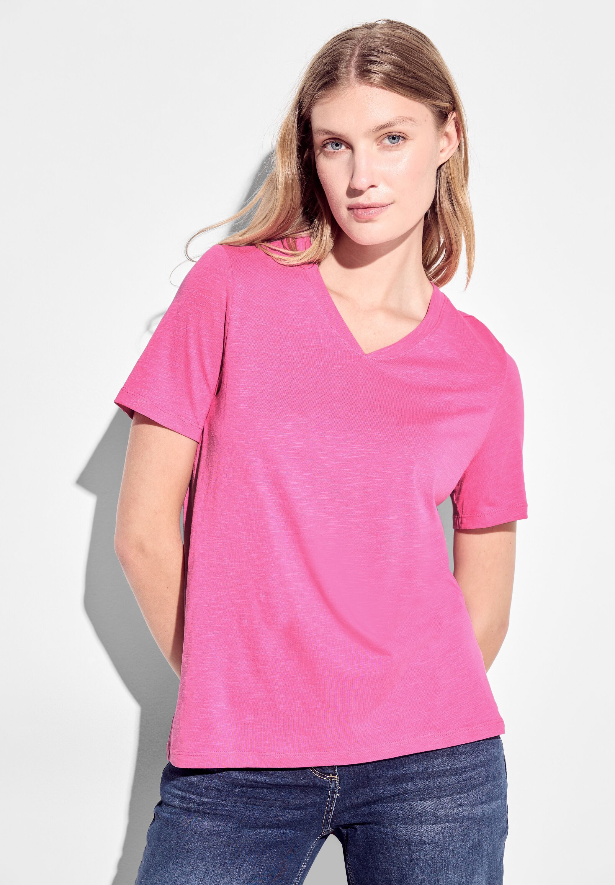 CECIL V-Shirt in Unifarbe