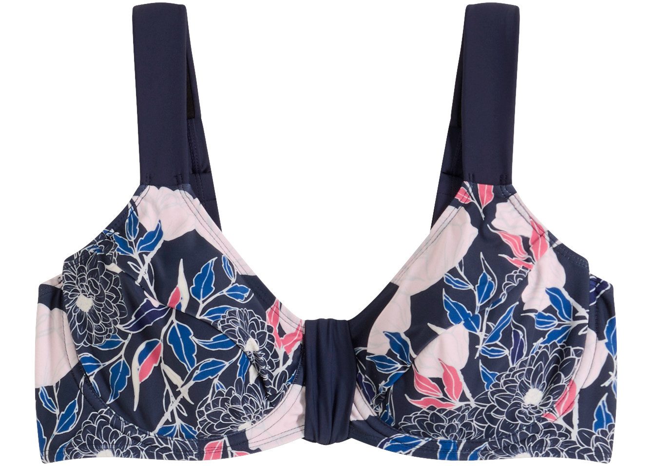 bonprix Bügel-Bikini-Top, Minimizer, mit floralem Muster, sportlicher Stil