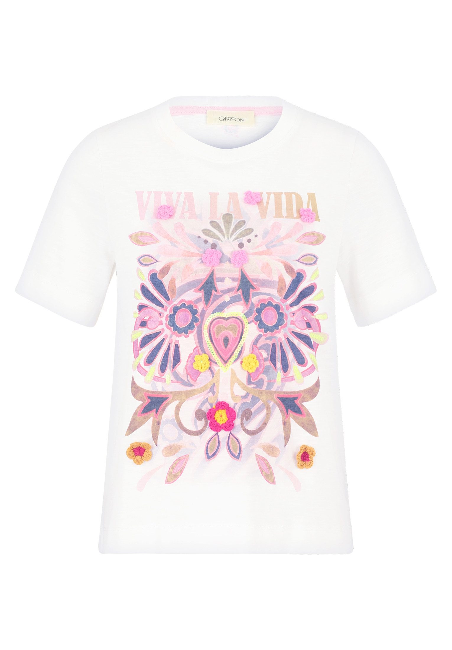 T-Shirt Shirt Kurz 1/2 Arm Patch Cream/Rosé