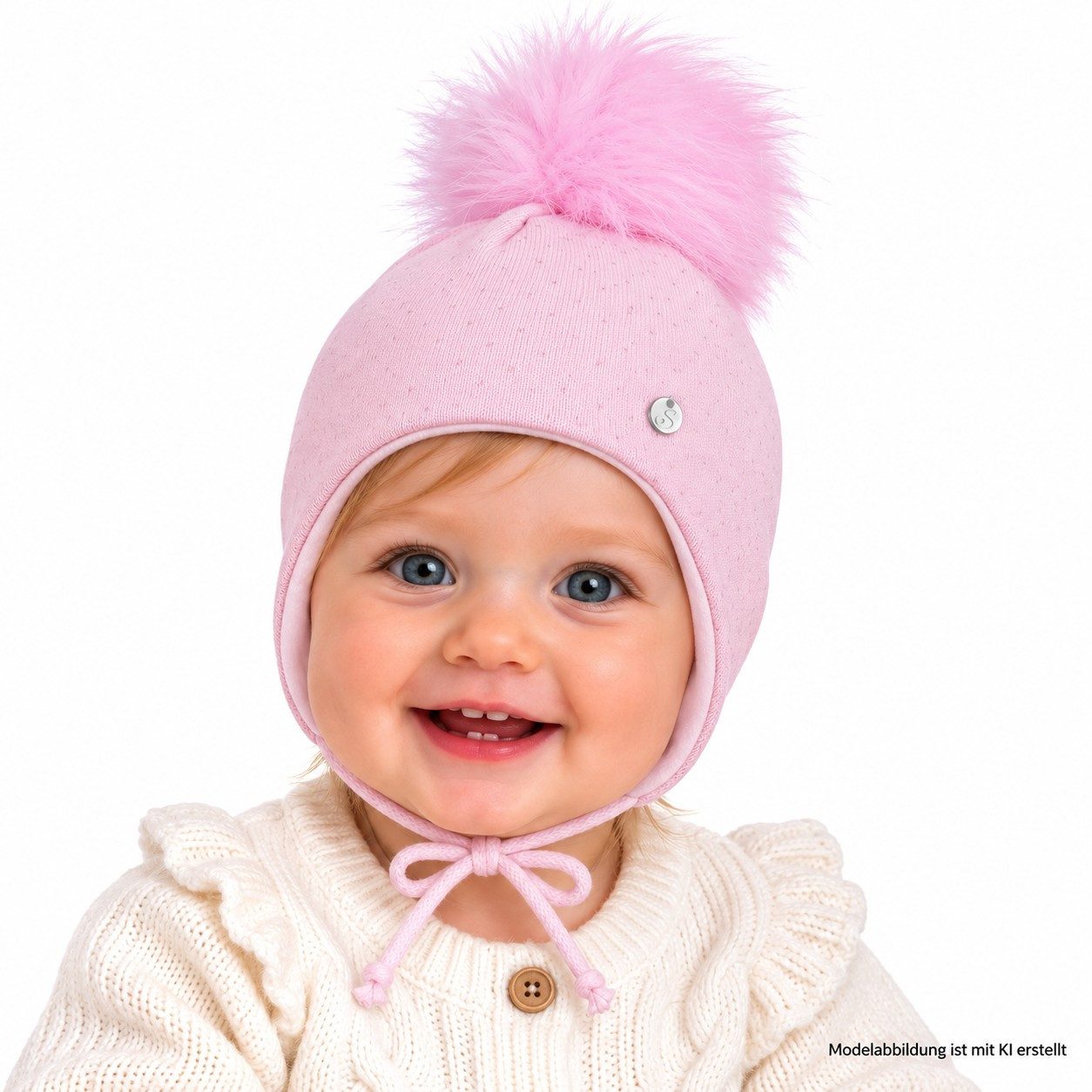 Smarilla Strickmütze Babymütze Wintermütze Strickmütze Bindemütze Bommelmütze
