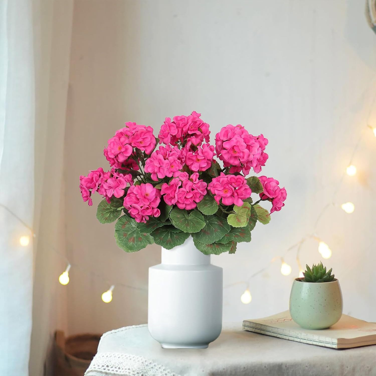 Kunstblumenstrauß 4 Bündel Künstliche Blumen Geranie günstig online kaufen