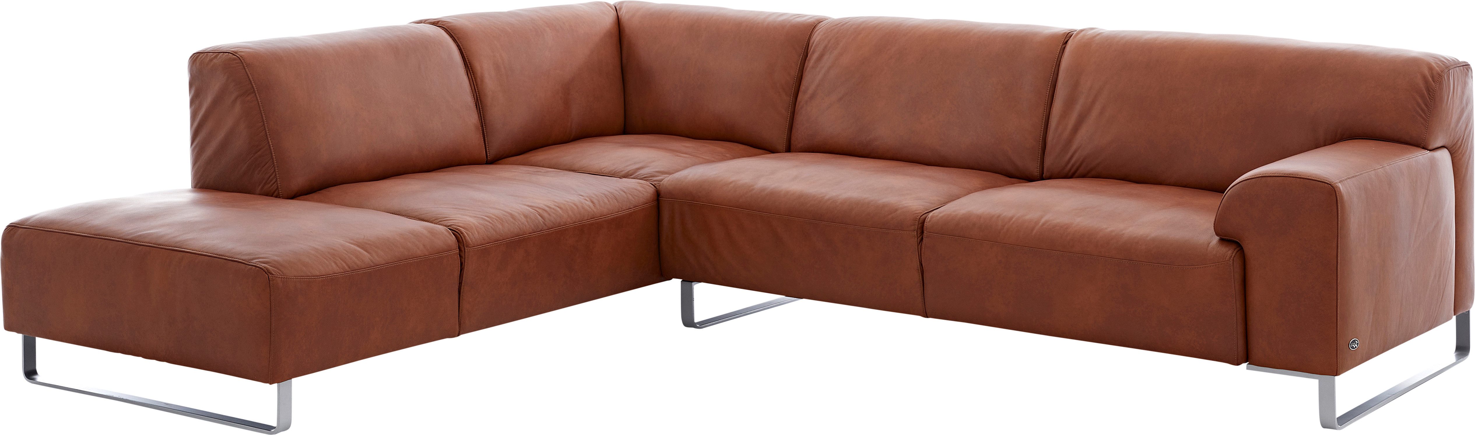 W.SCHILLIG Ecksofa ALESSIO Breite 271cm, bequem, elegant, L-Form, hochwertiger Metallbügelfüß, Long-Life-Leder