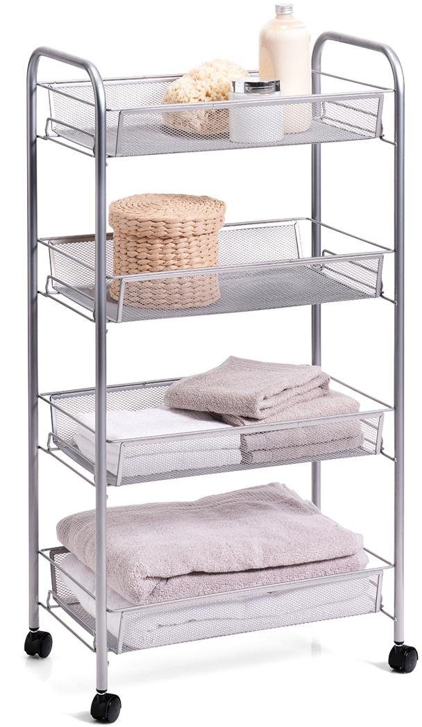 Zeller Present Rollwagen Mesh, mit vier Ablagekörbe, Höhe 83,5 cm