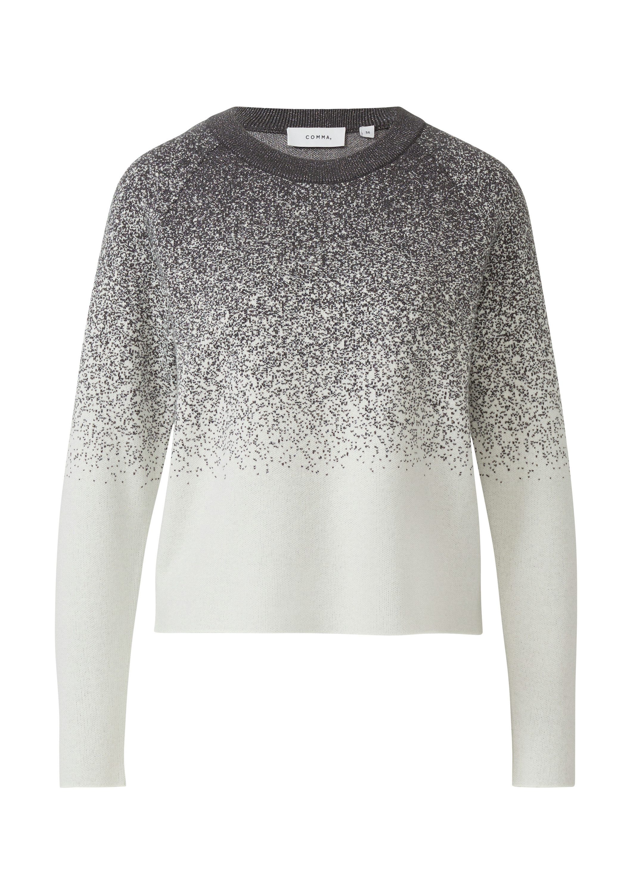 comma Longpullover Strickpullover Feinstrick-Pullover mit dezentem Glitzergarn