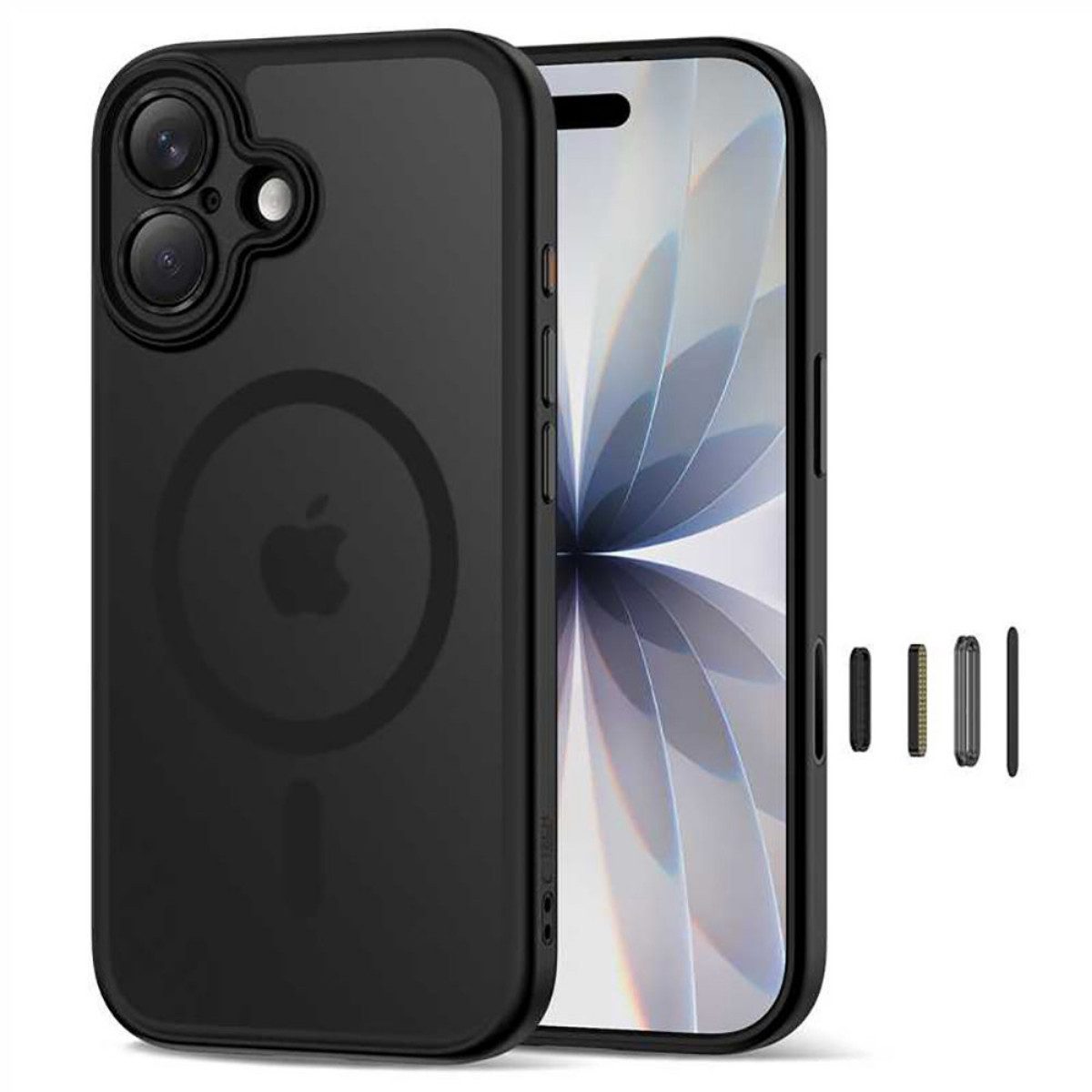 TECH PROTECT Handyhülle Magpeak CC Case kompatibel mit iPhone 17 Mattschwarz 6.3 Zoll, Matte Hybridkonstruktion mit integrierter Magnetfläche