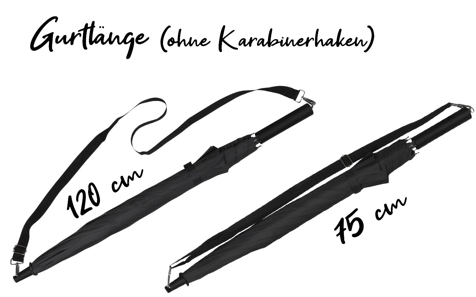 iX-brella Stockregenschirm Umhängeschirm mit längenverstellbarem Tragegurt, mit Auf-Automatik, in vielen Farben