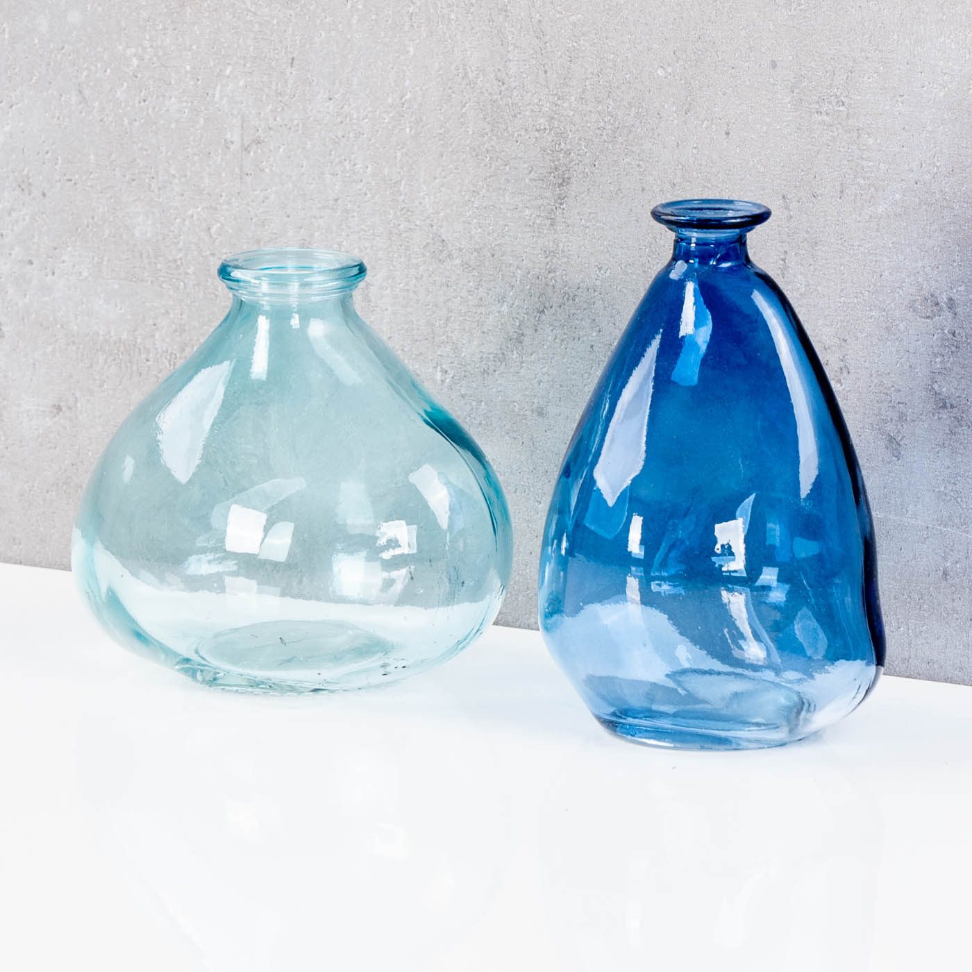 Levandeo® Dekovase, 2er Set Mini Vase Blau Transparent Glas Dekovase Blumen günstig online kaufen