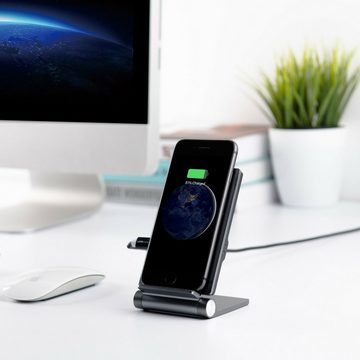 Steelboxx Qi Wireless Fast Charger Handy kabellos Laden Laptop-Ständer, (1-tlg., - kabellosen Ladestandard Qi - bis zu 10 Watt kabellos laden - bis zu 1,4 mal schnellere Ladegeschwindigkeit als Standard Qi Wireless Ladegeräte)