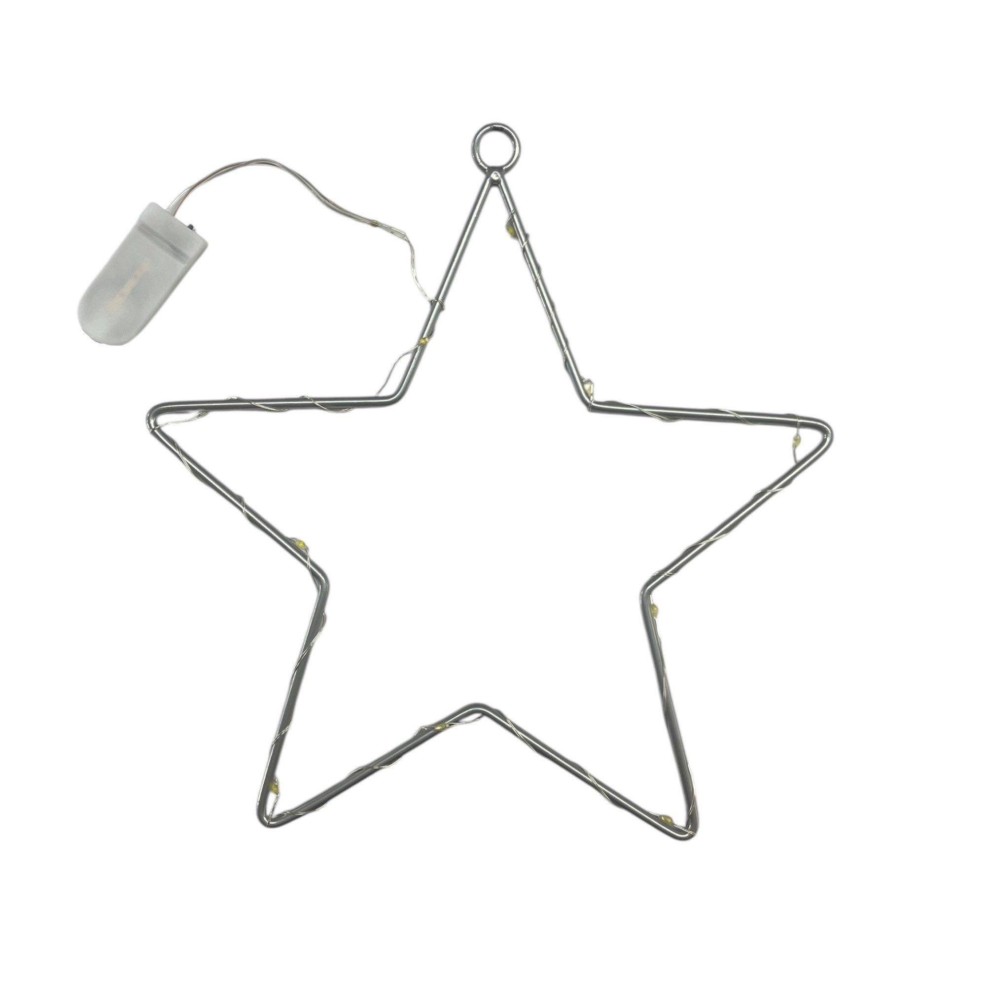 Dragimex Dekoobjekt LED-STERN, Metallstern, Weihnachtsdeko SILBER Ø 25cm