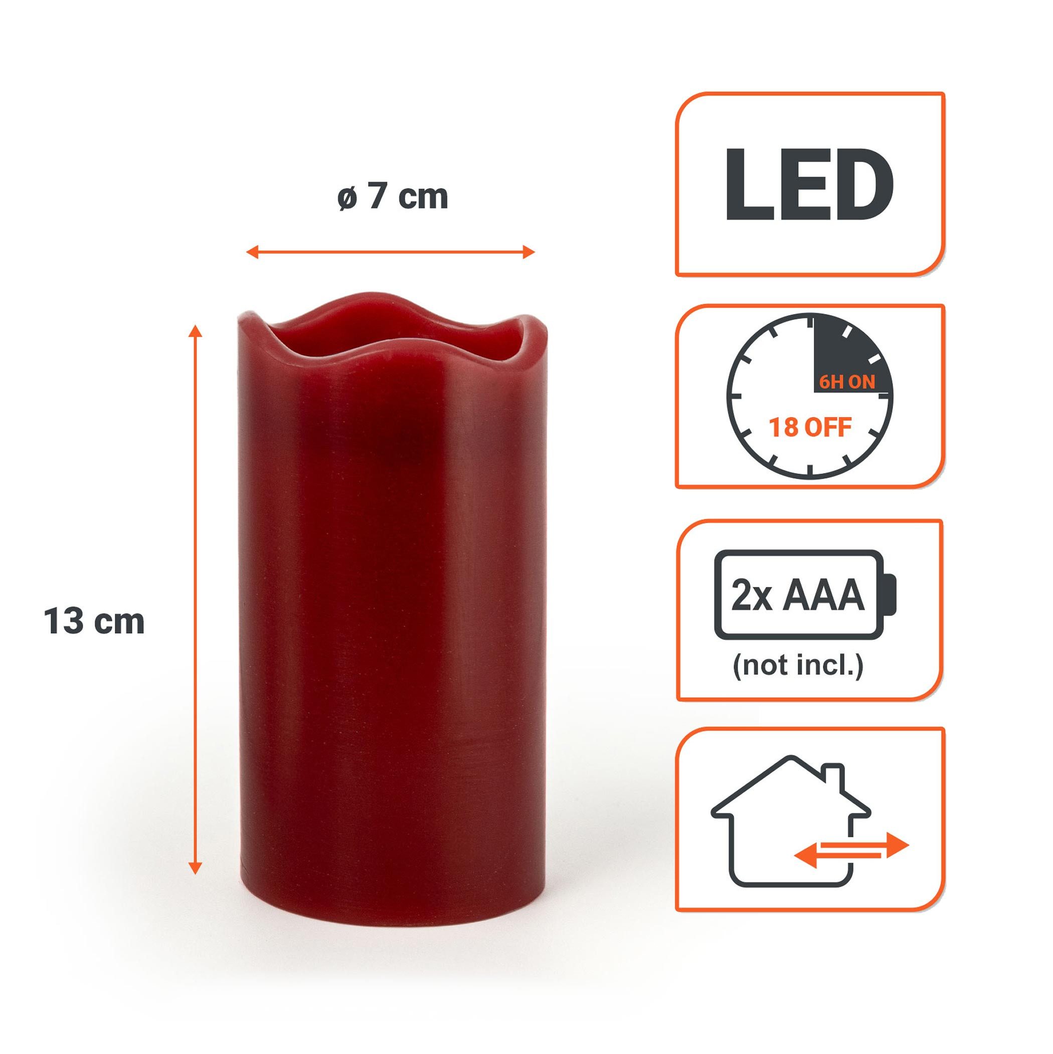Spetebo LED-Kerze Künstliche Stumpenkerze mit Timer batteriebetrieben - 4er Set, Flammeneffekt, LED fest integriert, warm weiß, Deko Kerze für Innen – Bild 3 von 5