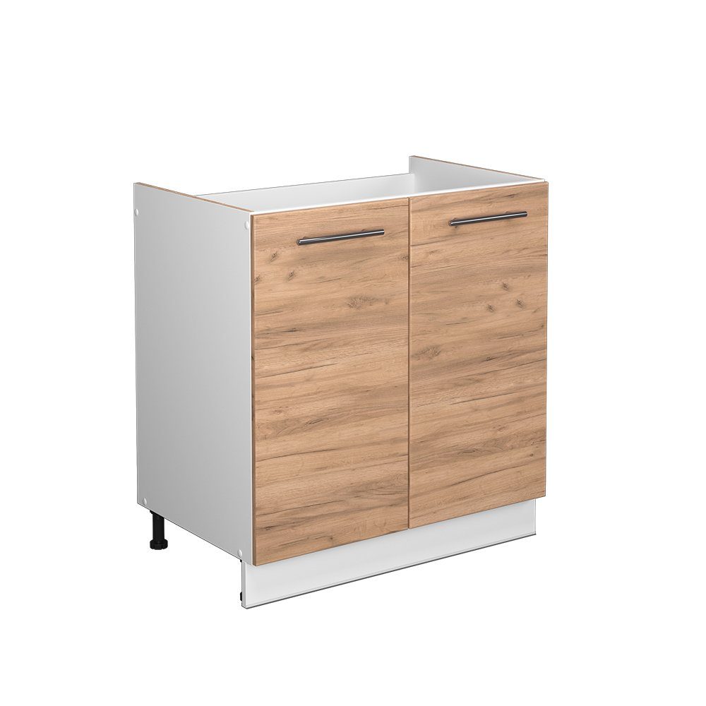 Vicco Unterschrank Fame-Line, Goldkraft Eiche/Weiß, 80 cm ohne Arbeitsplatte (1-St)
