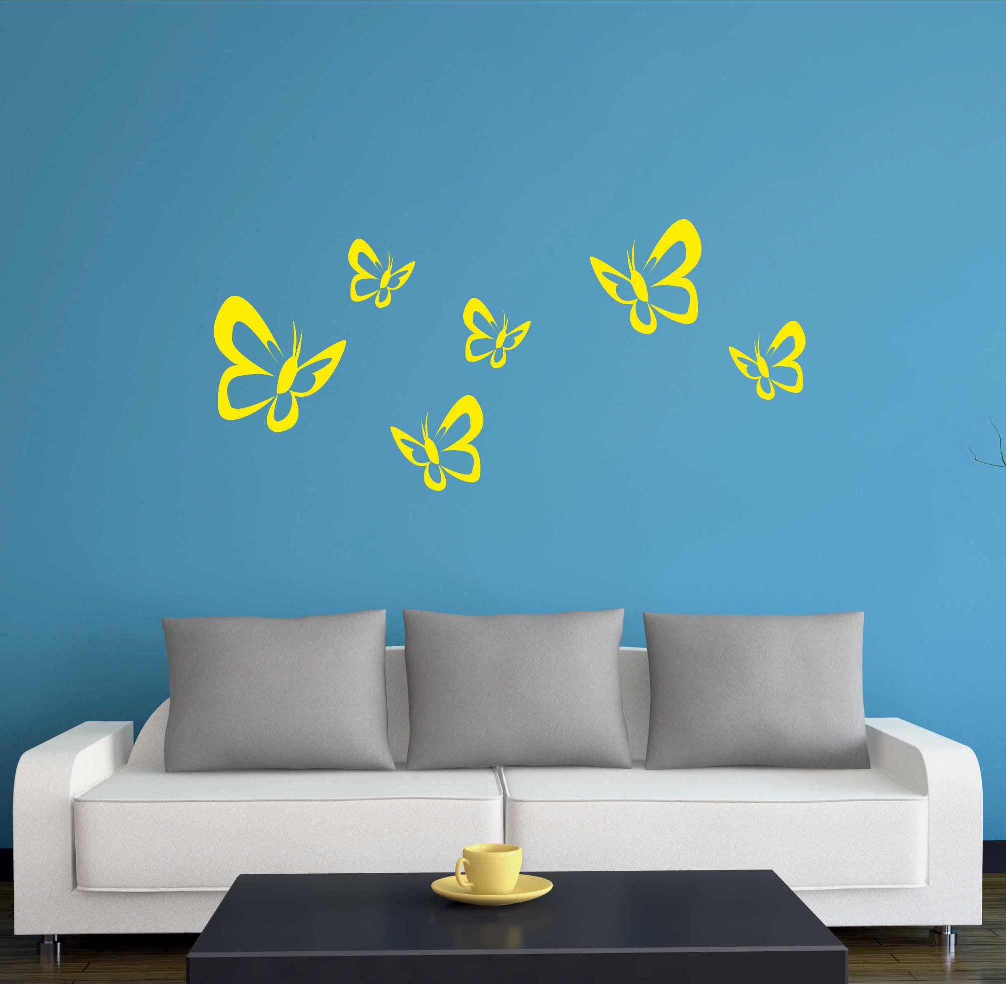 INDIGOS UG Wandtattoo Wandtattoo - Wandaufkleber - w184 Schmetterlinge Wandaufkleber