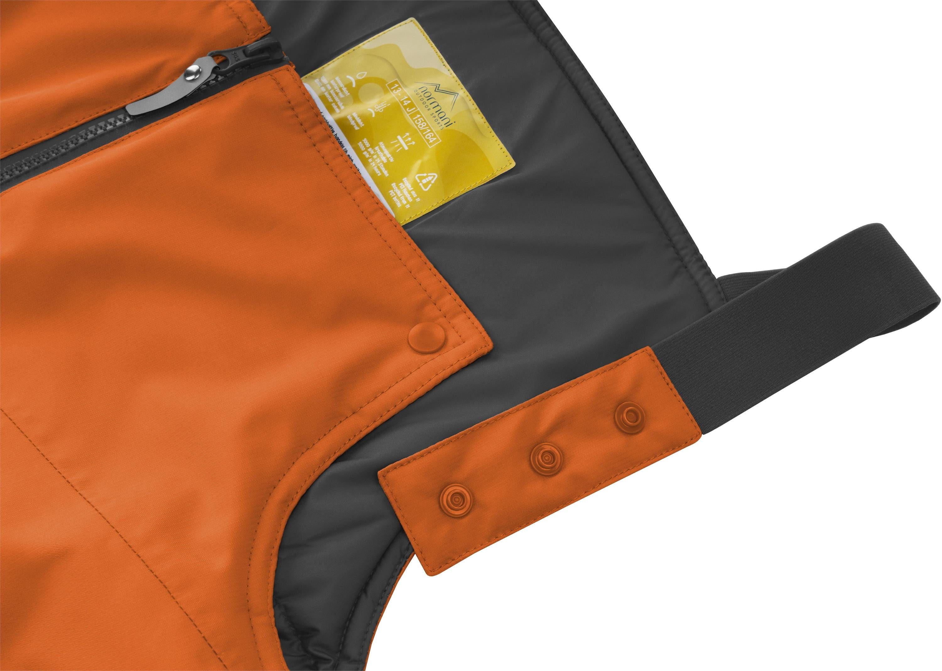 normani Schneehose Kinder Winterhose mit Hosenträgern Ulukhaktok gefütterte Skihose Thermohose Outdoorhose für Junge und Mädchen