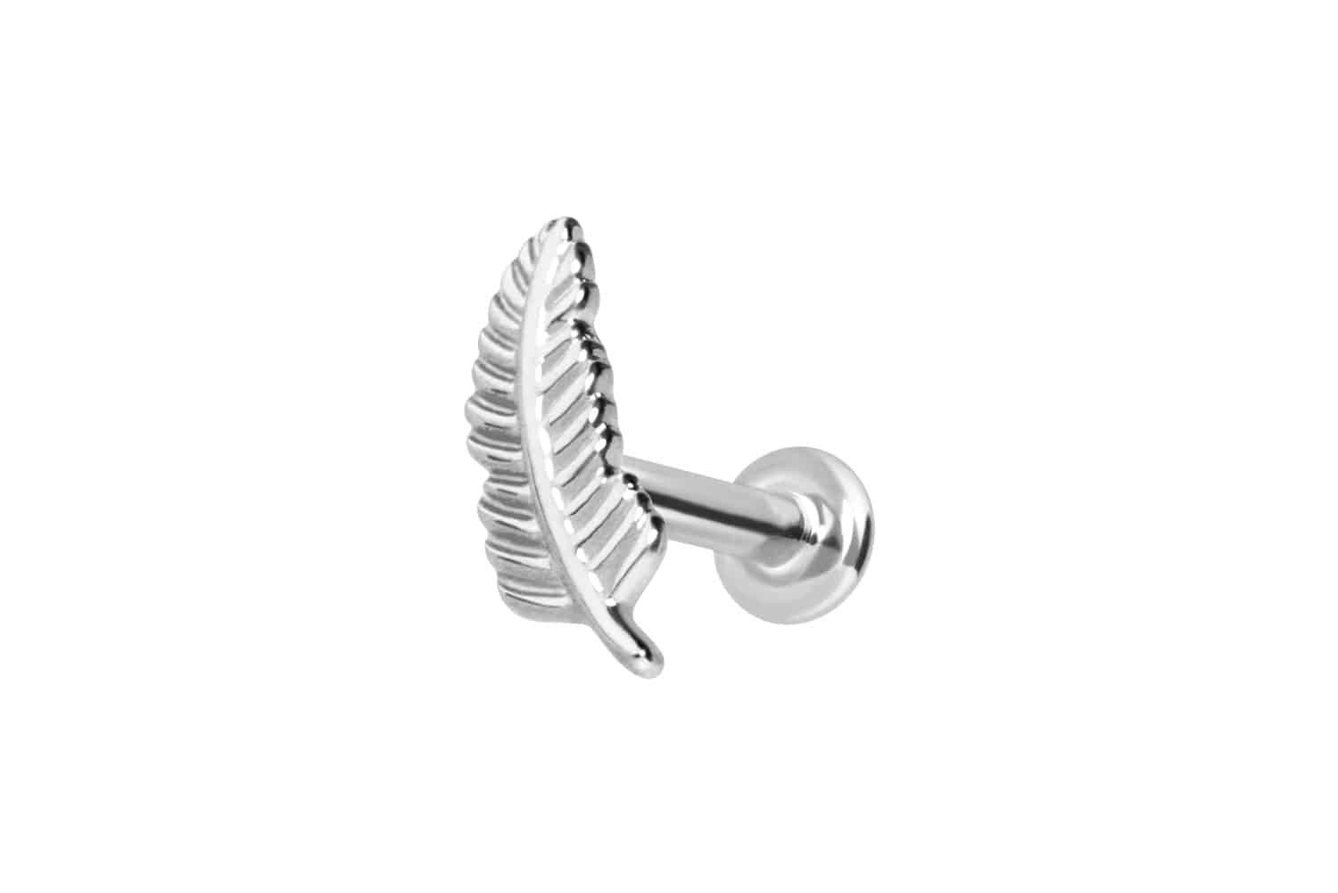 PIERCINGLINE Piercing-Set 14 Karat Gold Labret mit Push Fit FEDER (Labrets, 1-tlg)