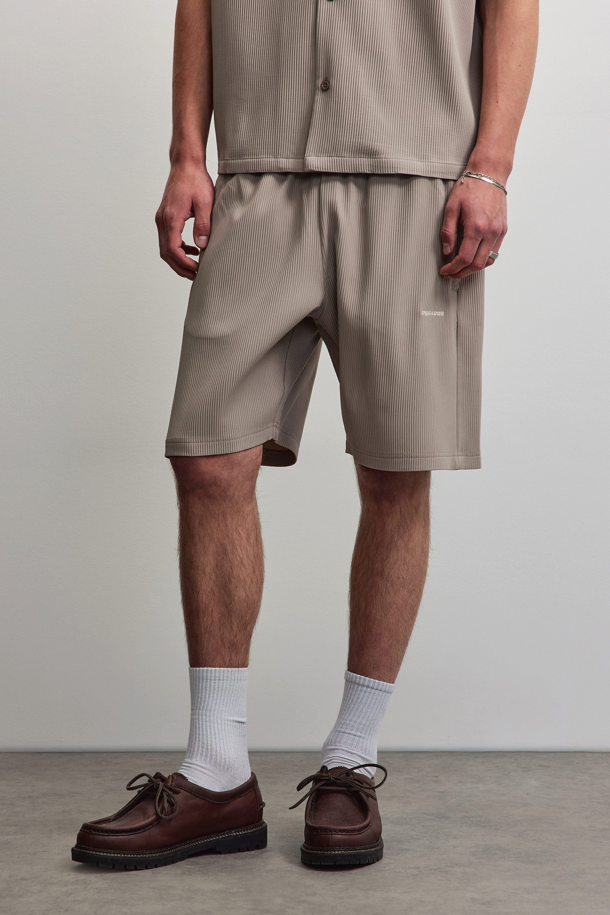 PEGADOR Shorts TROY PLISSEE SHORTS Baumwollmischung, regular fit