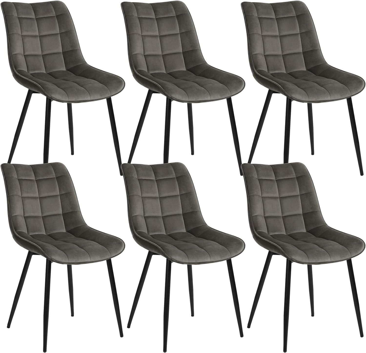 Woltu 4-Fußstuhl (6 St), Küchenstuhl Polsterstuhl Design Stuhl, aus Samt