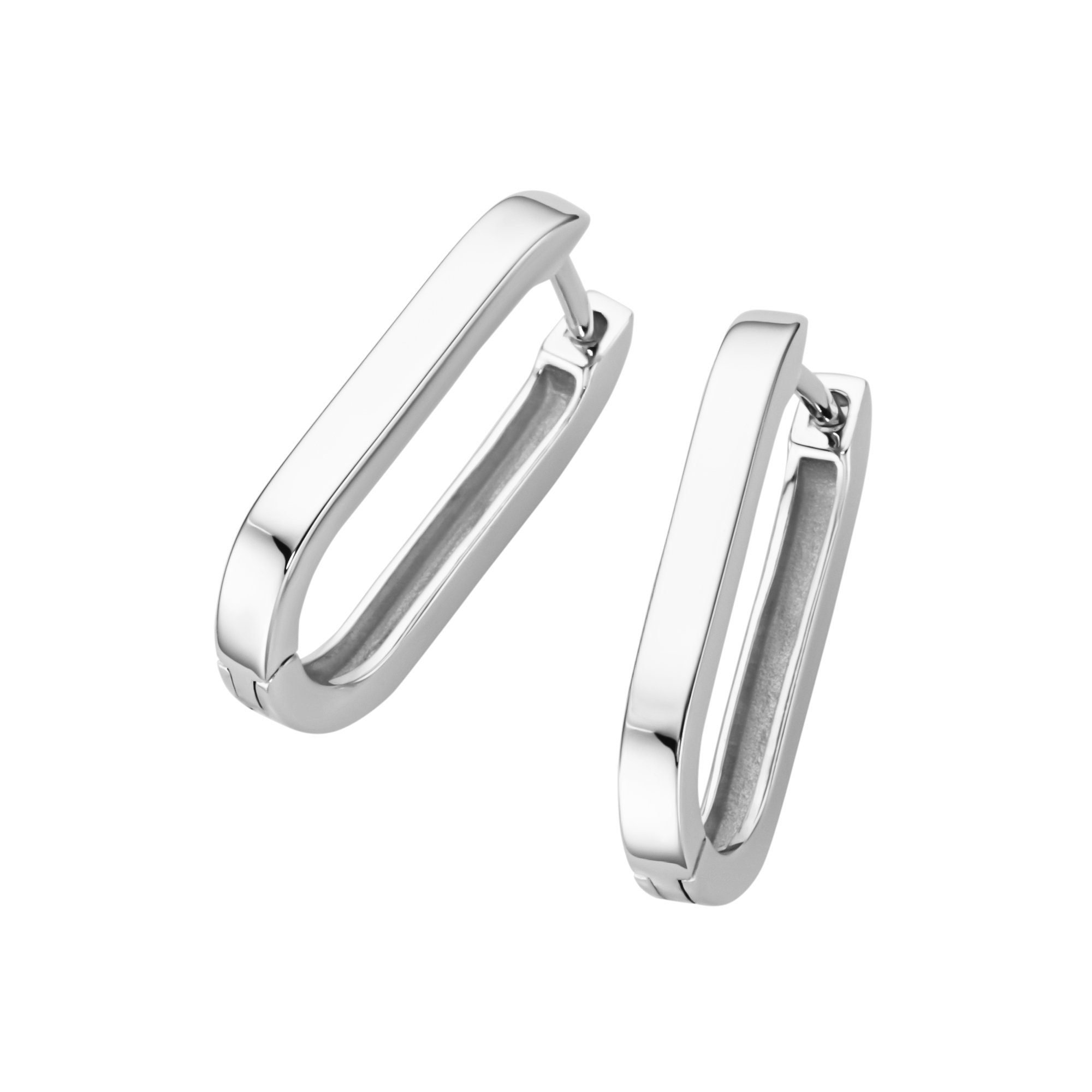 Paar Creolen ovale Form, Silber 925