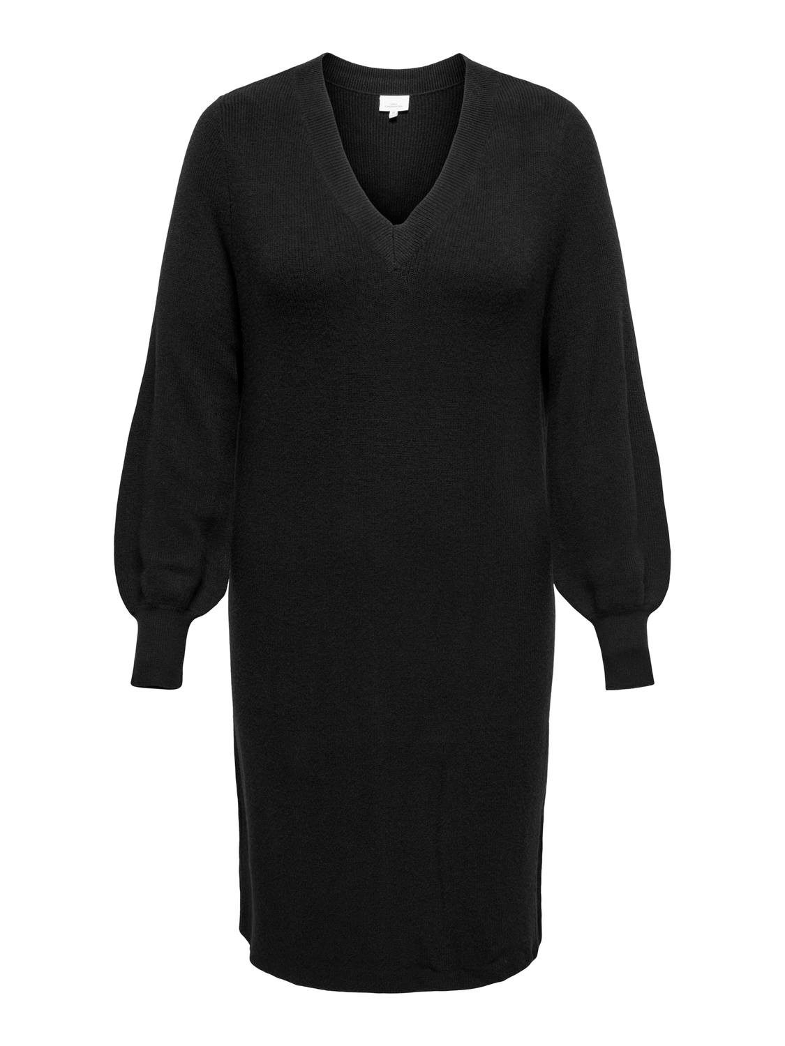ONLY CARMAKOMA Strickkleid CARKATIA LS V-NECK DRESS KNT NOOS