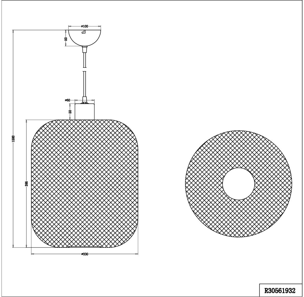 TRIO Leuchten Pendelleuchte CALIMERO, ohne Leuchtmittel frei wählbar, mit 150cm E27 Ã˜ Holz-Deko, 33cm, Abhängung Leuchtmittel