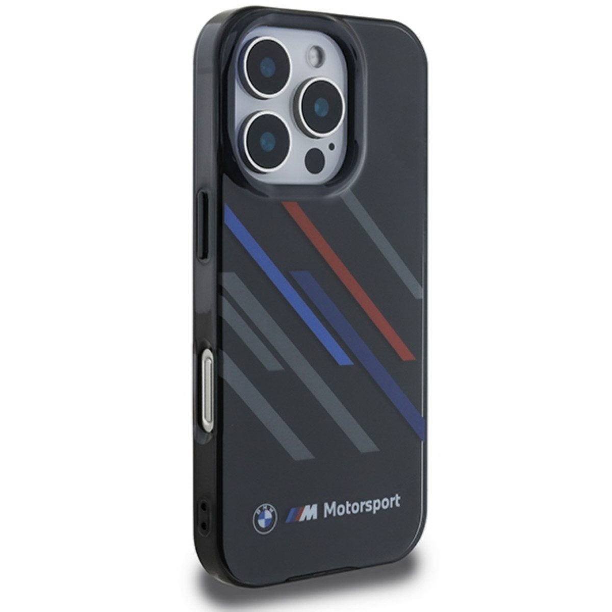 BMW Handyhülle Motorsport Random Stripes Magnetfunktion Kompatibel mit iPhone 16 Pro 6,3, Sportliches IML Case mit Motorsport Streifen
