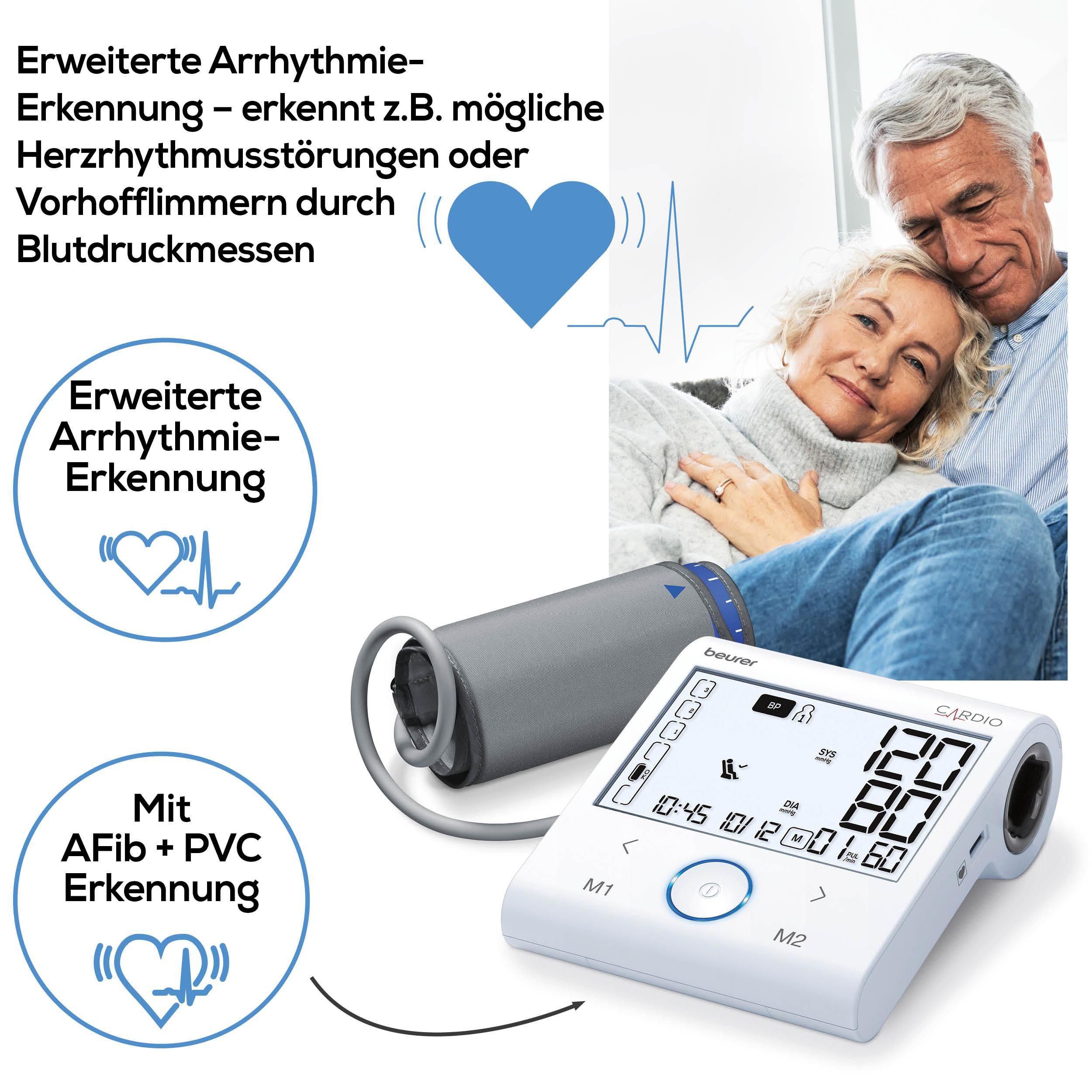 BEURER Oberarm-Blutdruckmessgerät Beurer BM 96 Blutdruckmessgerät mit EKG-Funktion, Mit 1-Kanal EKG zur Aufzeichnung des Herzrhythmus – Bild 5 von 5