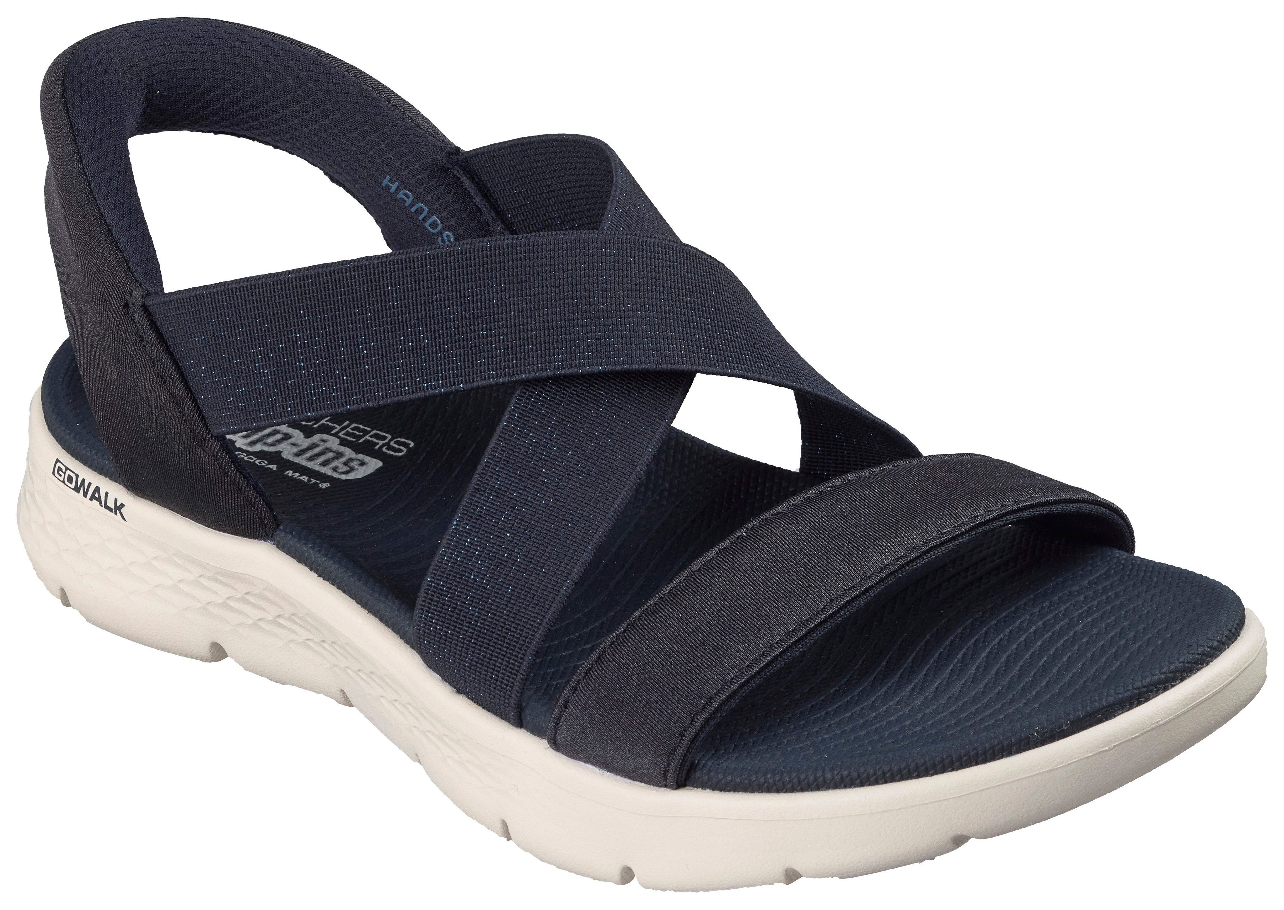 Skechers GO WALK FLEX SANDAL-GLIMMER UP Sandale Sommerschuh, Schlupfschuh mit Goga Mat Foatbed