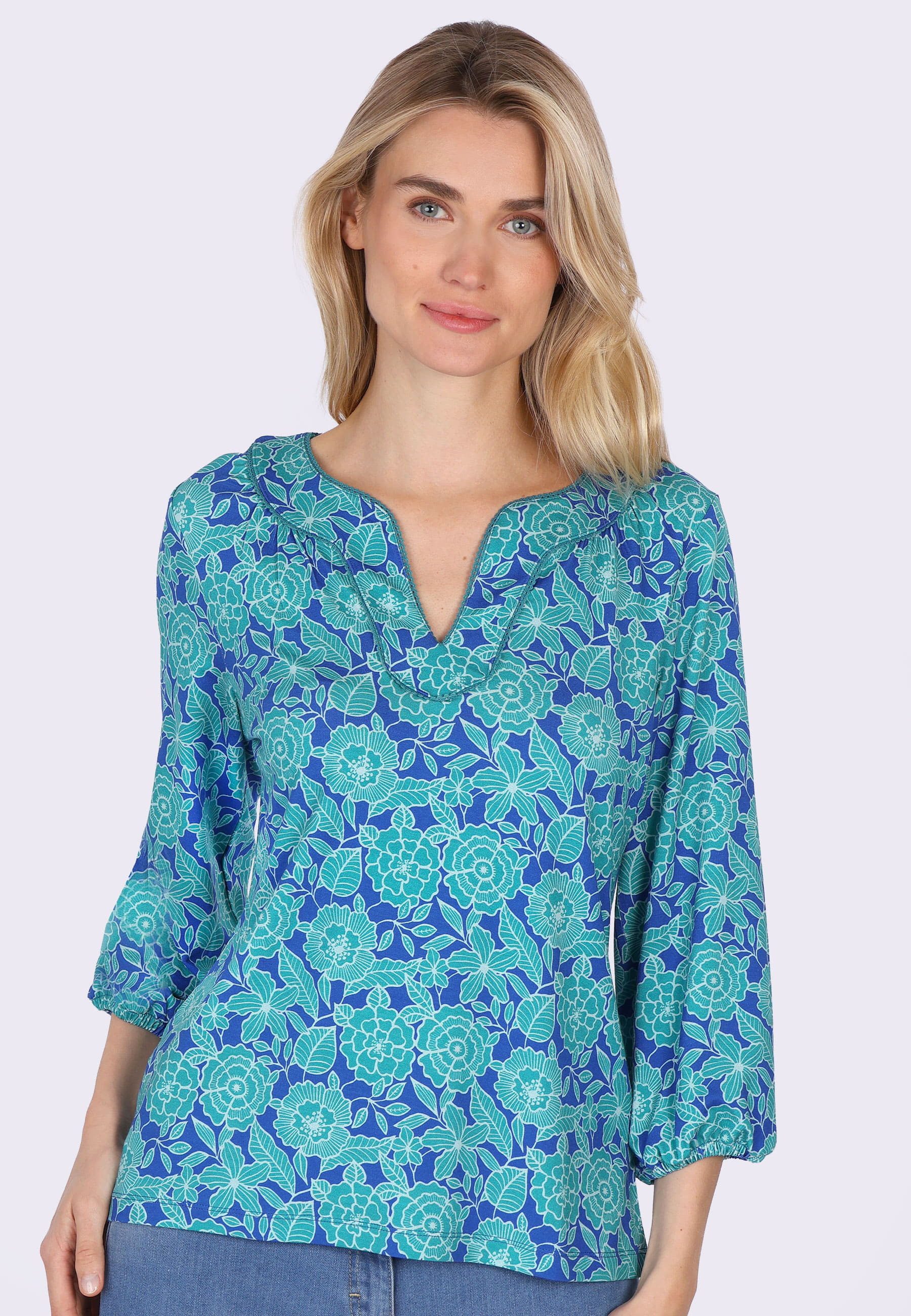 Klassische Bluse Kirata spring rose