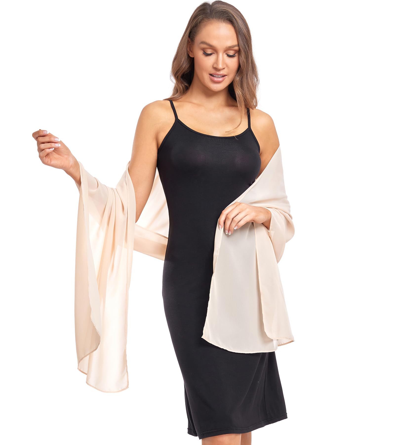 Zaewry Modeschal Damen Schal – Elegante leichte Stola, weich fließend, (1-St), ideal für Abendkleid, Hochzeit & festliche Anlässe – Bild 4 von 5