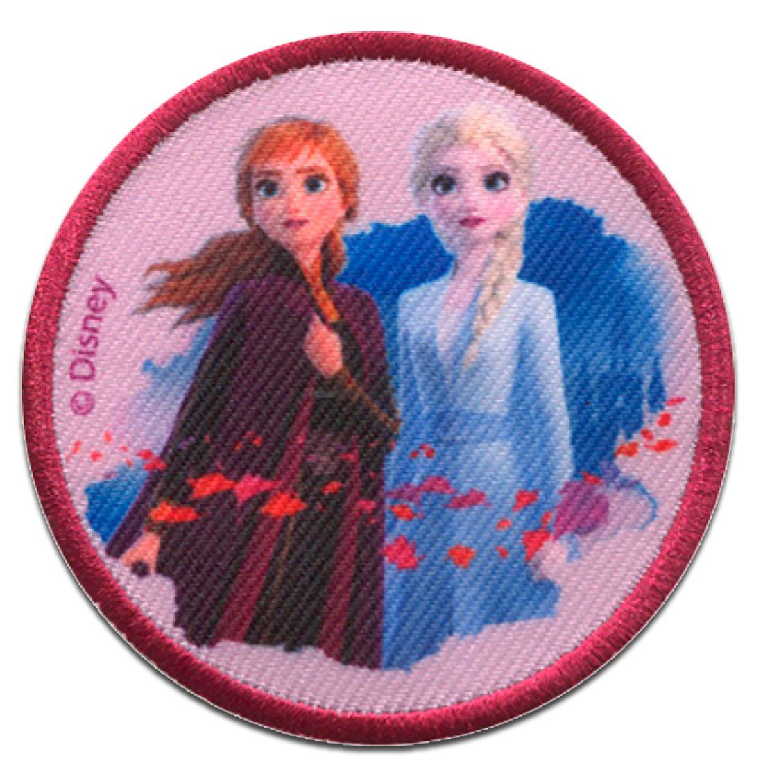 Disney Пластырь Bügelbild, Aufbügler, Applikationen, Patches, Flicken, zum aufbügeln, Polyester, Frozen – Die Eiskönigin Anna und Elsa   - Größe: 6,5 x 6,5 cm
