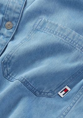 Tommy Jeans Blusentop TJW DENIM OVERSHIRT EXT mit Tommy Jeans Flagge