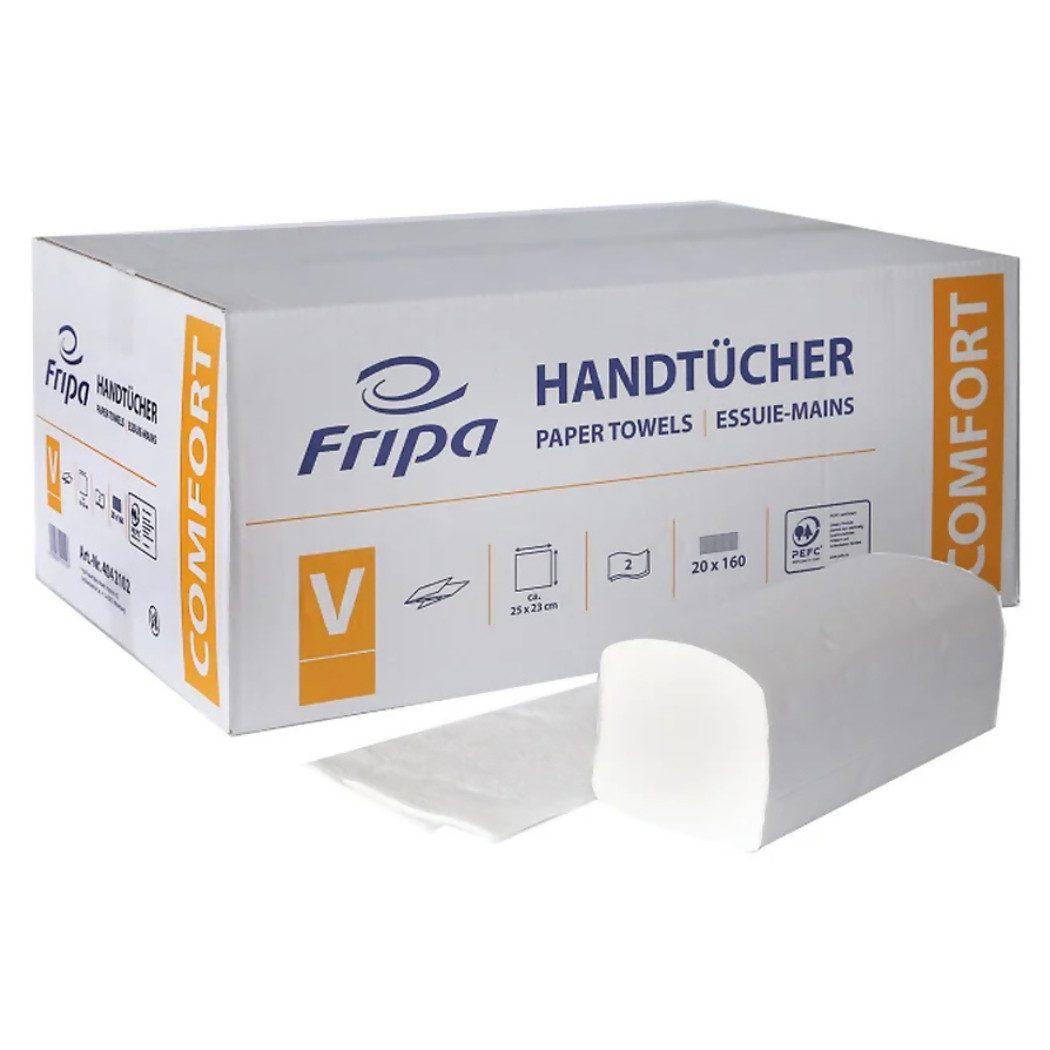 Fripa Papierhandtuch Бумажные полотенца 2-lagig V-Falz 25x23 cm hochweiß