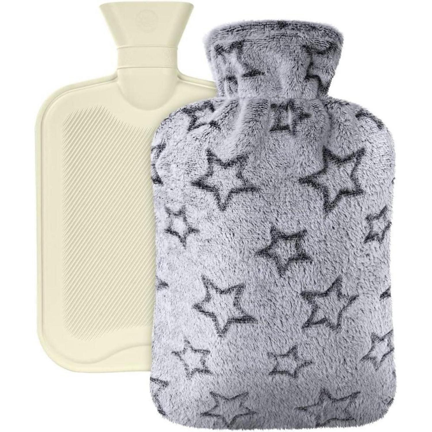 LuxusKollektion Wärmflasche Wärmflasche mit Bezug 2L Weiche Flaum Wärmeflasche Kälteschutz