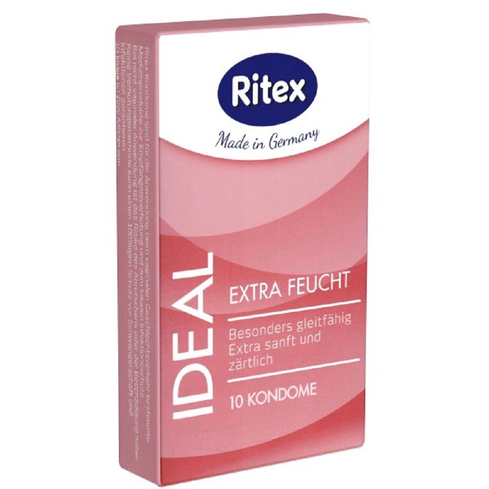 mit Extra Feucht mehr «Ideal» Packung Gleitmittel Ritex extra mit, 10 Kondome St., 50% feuchte Kondome