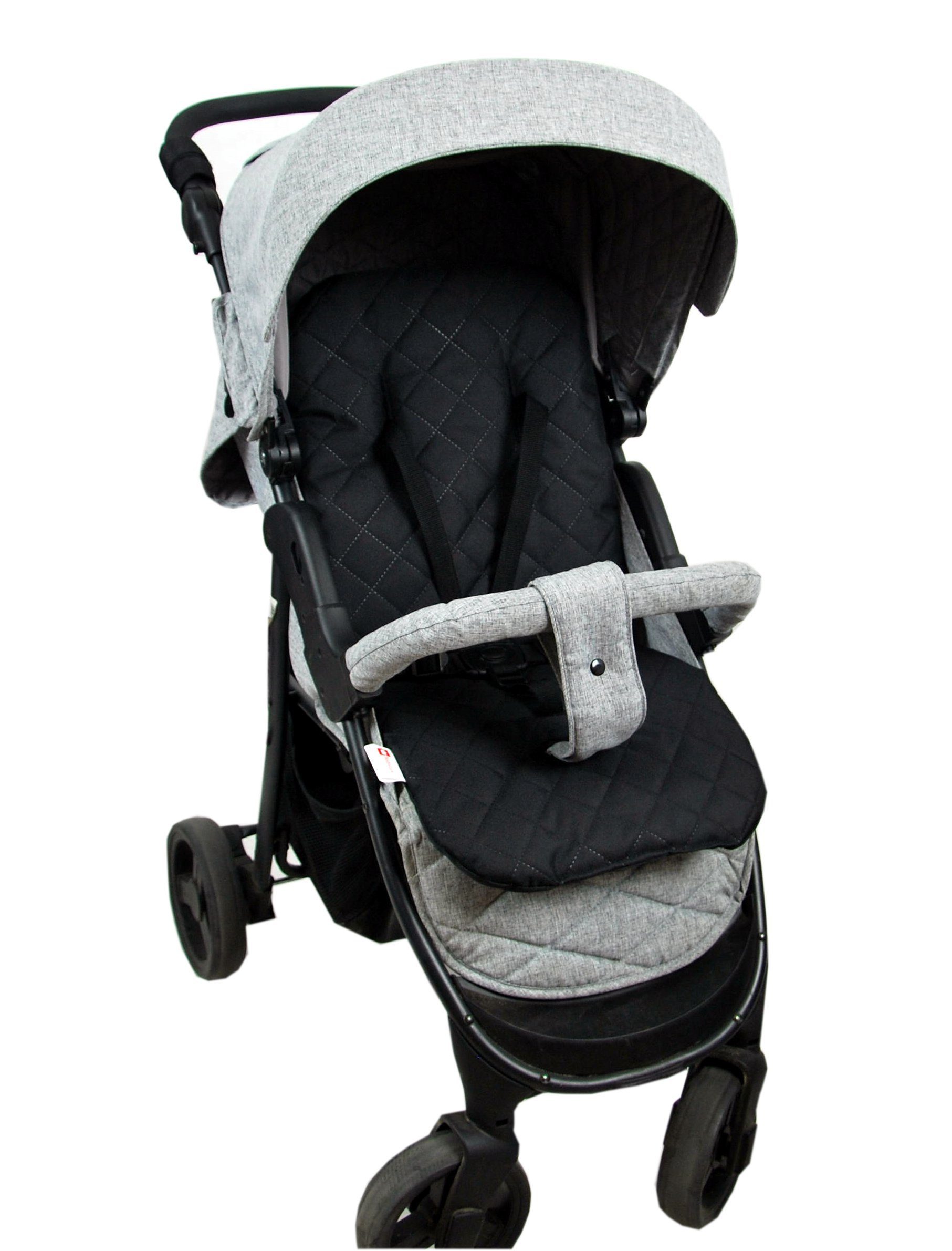 BabyLux Kinderwagenaufsatz Matratze für Kinderwagen Babywanne Buggy Sitzauflage Auflage, 1. Schwarz Pik
