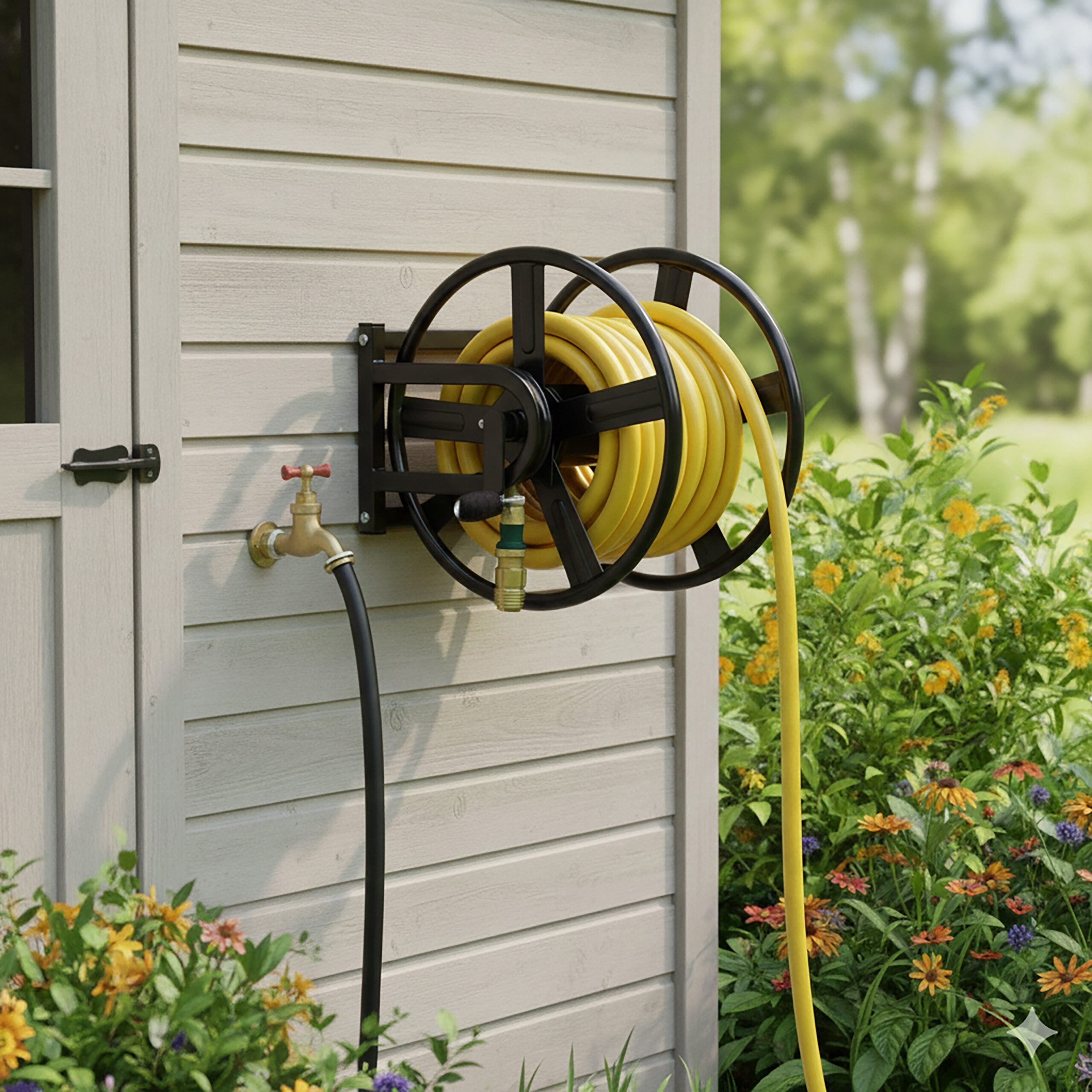 relaxdays Schlauchwagen für 60 m, schwarz