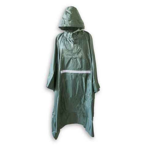 Sonia Originelli Regenponcho Regenponcho "Unifarben" Regencape Schutz Reflektorstreifen Brusttasche Druckknopfleiste, Zugband