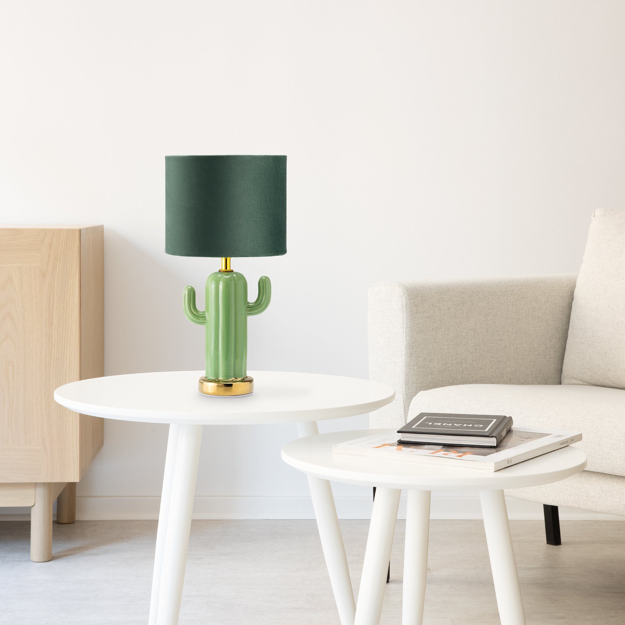 Navaris Schreibtischlampe Tischlampe Kaktus oder Lampe für Deko Grün Design Nachttisch Beistelltisch