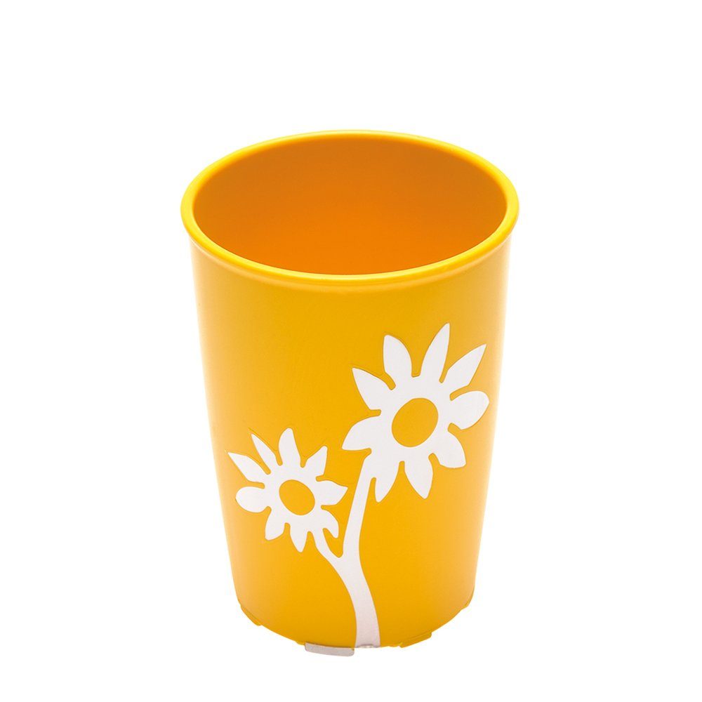 Ornamin Geschirr-Set ORNAMIN Trinkbecher Floris mit Antirutsch-Blume 82 gelb