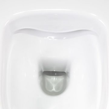 Aloni Tiefspül-WC A55-RIM-AL5513+AL0411, Spülrandloses Wand Hänge WC Spülrandlos Toilette Normal WC +