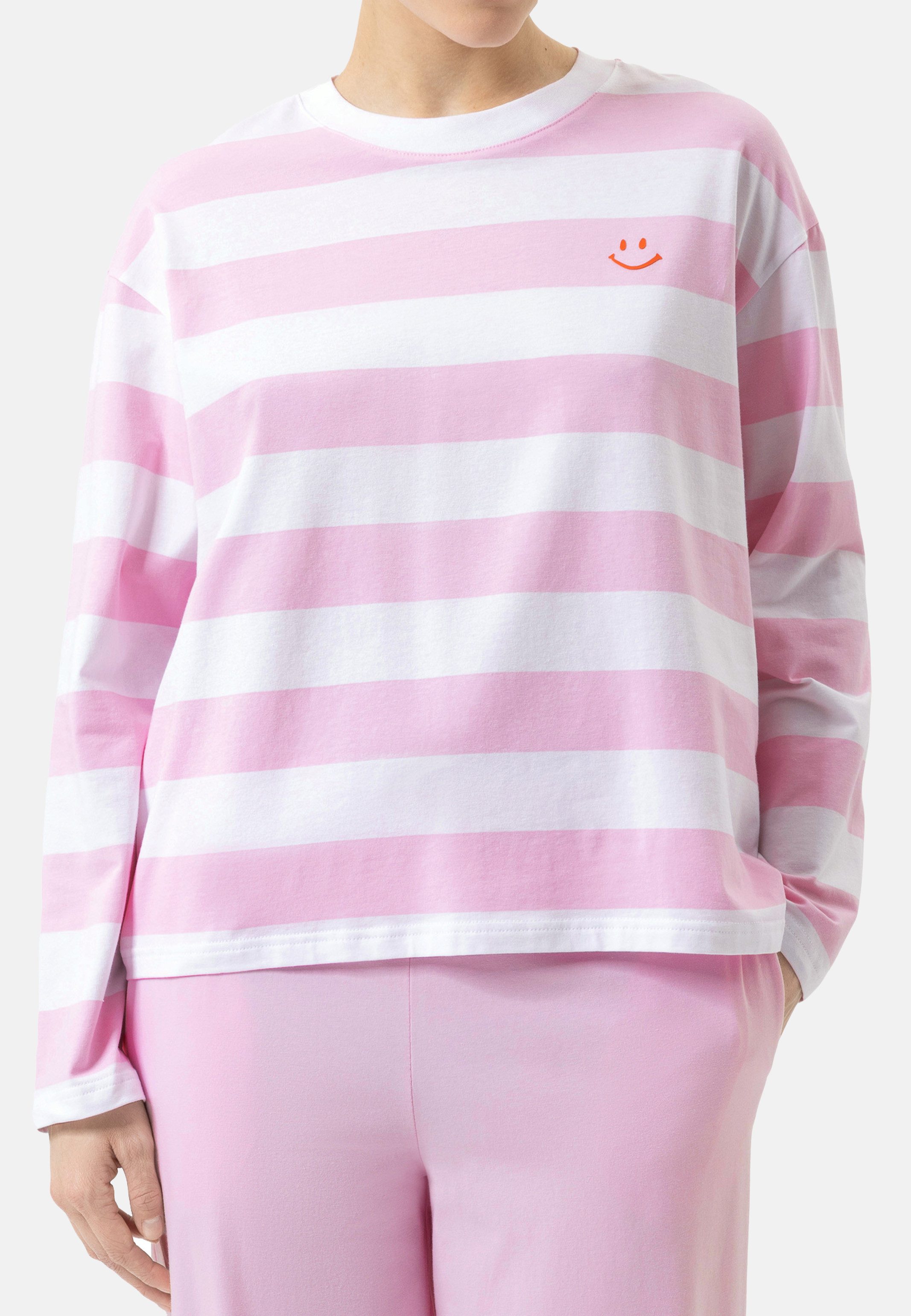 Mey Kapuzensweatjacke Streaked Lines (1-tlg) Schlafanzug Oberteil - Baumwolle - Atmungsaktiv