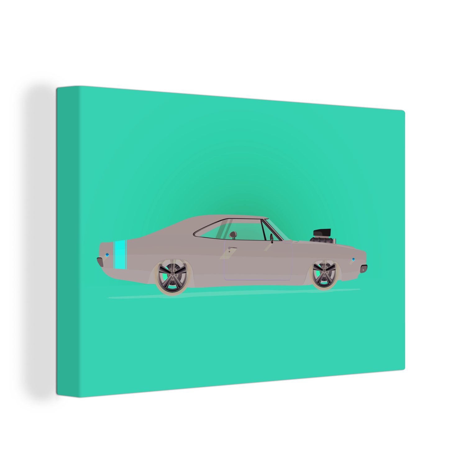 OneMillionCanvasses® Leinwandbild Auto - Oldtimer - Oldtimer, (1 St), Wandbild Leinwandbilder, Aufhängefertig, Wanddeko, 30x20 cm