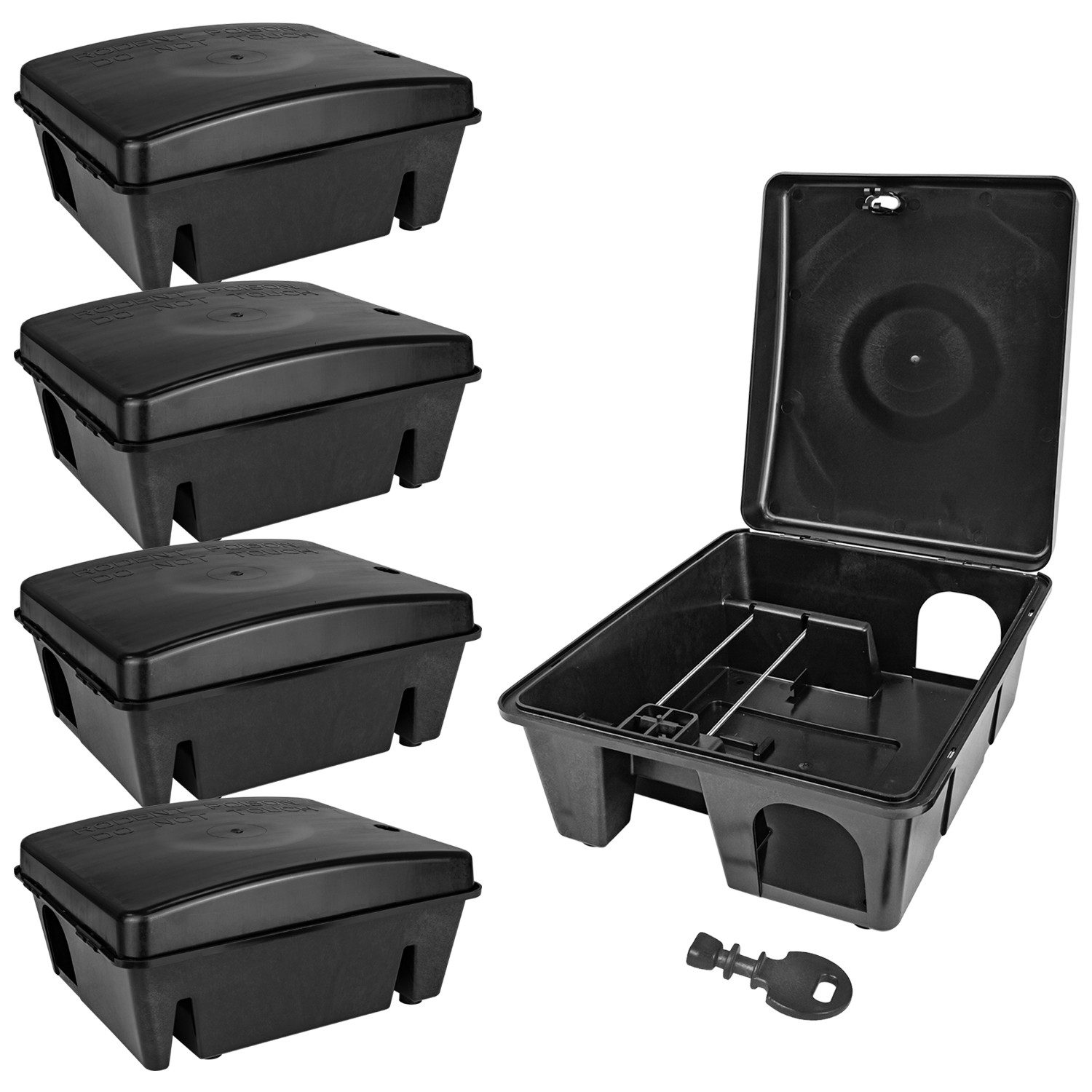 Petigi Lebendfalle 5x Köderstation Mäusefalle Mäusebox Köderbox Rattenbox Nagerstation
