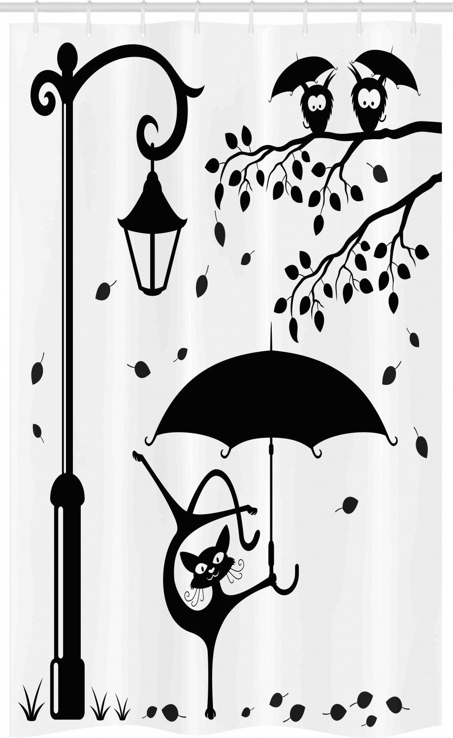 Abakuhaus Duschvorhang »Badezimmer Deko Set aus Stoff mit Haken« Breite 120  cm, Höhe 180 cm, Katze Lustige Miezekatze mit Regenschirm online kaufen |  OTTO