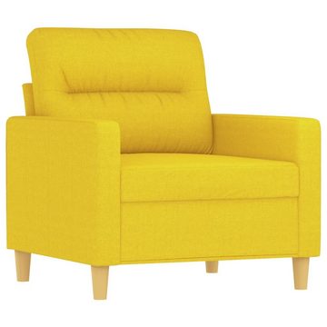 vidaXL Sofa 3-tlg. Sofagarnitur mit Kissen Hellgelb Stoff