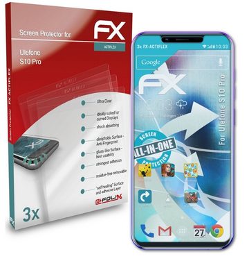 atFoliX Schutzfolie Displayschutzfolie für Ulefone S10 Pro, (3 Folien), Ultraklar und flexibel