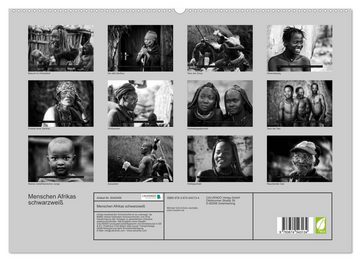 CALVENDO Wandkalender Menschen Afrikas schwarzweiß (Premium, hochwertiger DIN A2 Wandkalender 2023, Kunstdruck in Hochglanz)