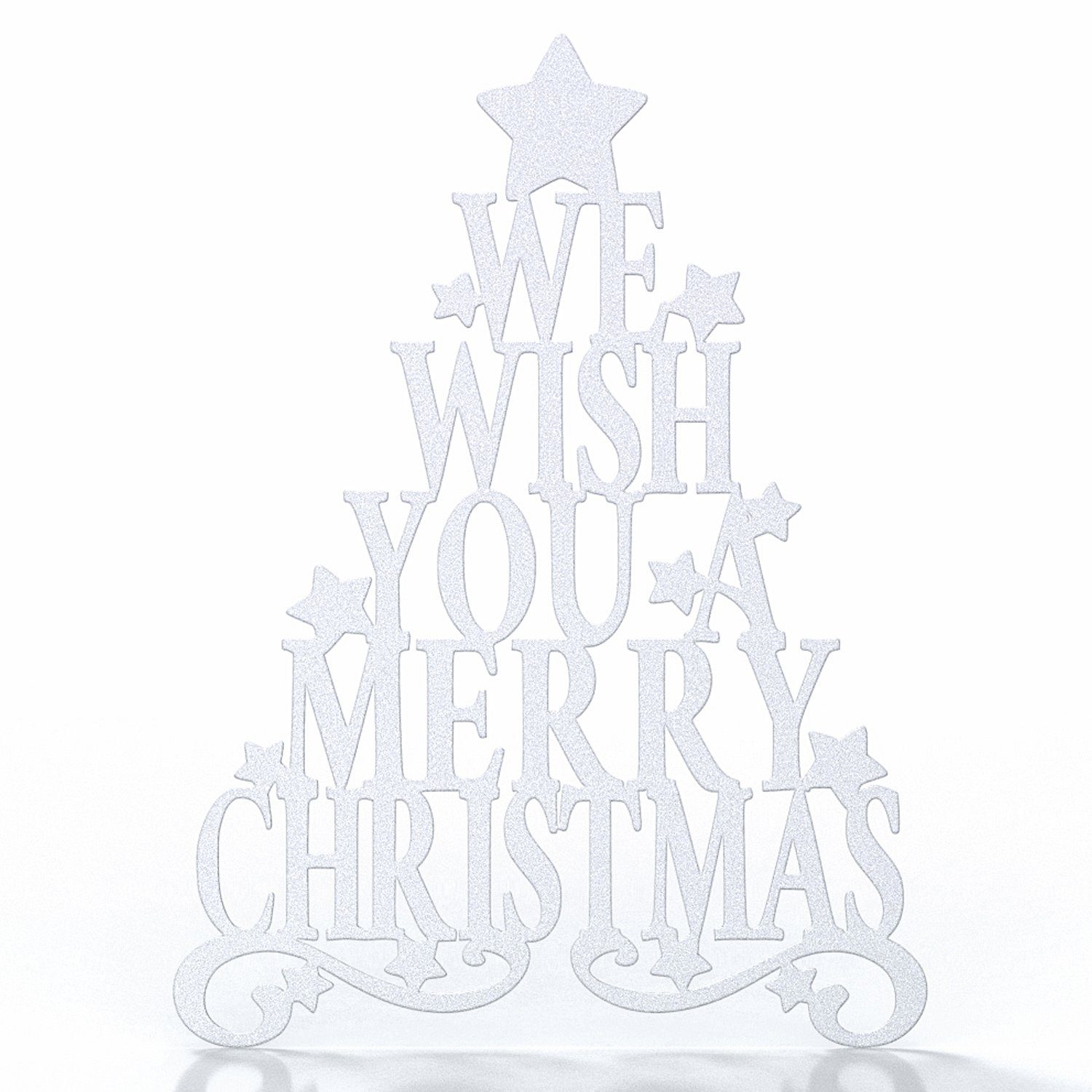 Weihnachtsfigur tuning-art Weiß Weihnachtliches Stahl Christbaum Weiß WD03-WS Metallschild Weihnachtsdeko